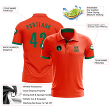 Load image into Gallery viewer, Custom Orange Kelly Green Performance Golf Polo Shirt
