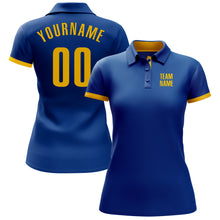 Load image into Gallery viewer, Custom Royal Yellow Performance Golf Polo Shirt
