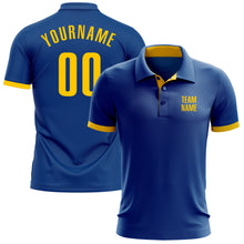 Load image into Gallery viewer, Custom Royal Yellow Performance Golf Polo Shirt
