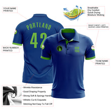 Load image into Gallery viewer, Custom Royal Neon Green Performance Golf Polo Shirt
