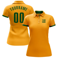 Load image into Gallery viewer, Custom Gold Green Performance Golf Polo Shirt
