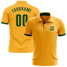 Load image into Gallery viewer, Custom Gold Green Performance Golf Polo Shirt
