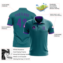 Load image into Gallery viewer, Custom Teal Purple Performance Golf Polo Shirt
