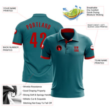 Load image into Gallery viewer, Custom Teal Red Performance Golf Polo Shirt
