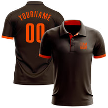Load image into Gallery viewer, Custom Brown Orange Performance Golf Polo Shirt
