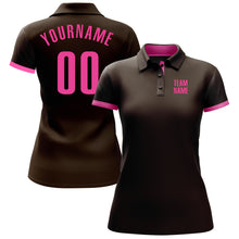 Load image into Gallery viewer, Custom Brown Pink Performance Golf Polo Shirt
