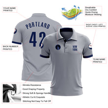 Load image into Gallery viewer, Custom Gray Navy Performance Golf Polo Shirt
