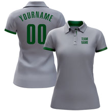 Load image into Gallery viewer, Custom Gray Green Performance Golf Polo Shirt
