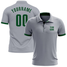 Load image into Gallery viewer, Custom Gray Green Performance Golf Polo Shirt
