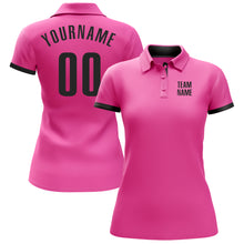 Load image into Gallery viewer, Custom Pink Black Performance Golf Polo Shirt
