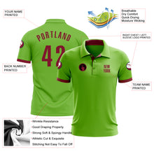 Load image into Gallery viewer, Custom Neon Green Crimson Performance Golf Polo Shirt
