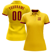 Load image into Gallery viewer, Custom Yellow Crimson Performance Golf Polo Shirt
