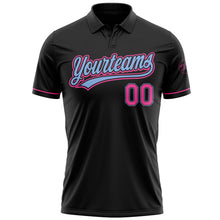 Load image into Gallery viewer, Custom Black Pink-Light Blue Performance Vapor Golf Polo Shirt
