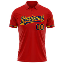 Load image into Gallery viewer, Custom Red Navy-Yellow Performance Vapor Golf Polo Shirt

