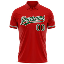 Load image into Gallery viewer, Custom Red Green-White Performance Vapor Golf Polo Shirt
