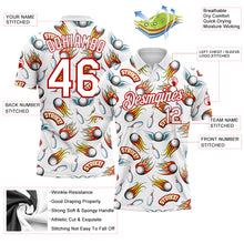 Load image into Gallery viewer, Custom White Red 3D Pattern Design Firely Bowling Performance Golf Polo Shirt
