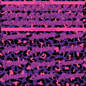 Custom Purple Pink 3D Pattern Design Leopard Print Performance Golf Polo Shirt