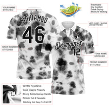 Load image into Gallery viewer, Custom Tie Dye Black-White 3D Performance Golf Polo Shirt
