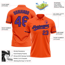 Load image into Gallery viewer, Custom Orange Purple-Black Performance Vapor Golf Polo Shirt
