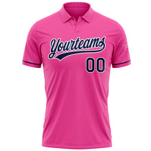 Load image into Gallery viewer, Custom Pink Navy-White Performance Vapor Golf Polo Shirt
