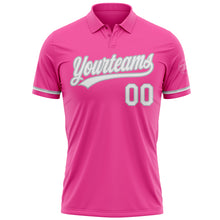 Load image into Gallery viewer, Custom Pink White-Gray Performance Vapor Golf Polo Shirt
