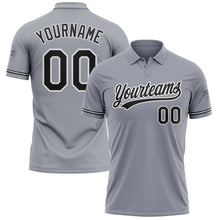 Load image into Gallery viewer, Custom Gray Black-White Performance Vapor Golf Polo Shirt
