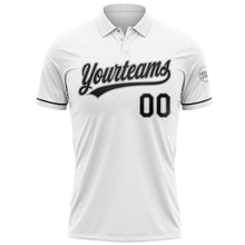 Load image into Gallery viewer, Custom White Black-Gray Performance Vapor Golf Polo Shirt
