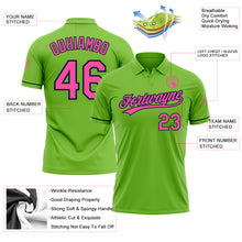 Load image into Gallery viewer, Custom Neon Green Pink-Navy Performance Vapor Golf Polo Shirt
