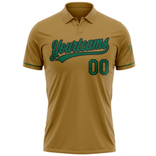 Load image into Gallery viewer, Custom Old Gold Kelly Green-Black Performance Vapor Golf Polo Shirt
