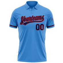 Load image into Gallery viewer, Custom Powder Blue Navy-Red Performance Vapor Golf Polo Shirt
