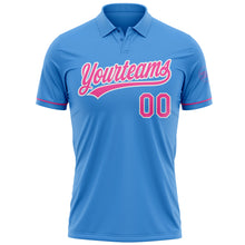 Load image into Gallery viewer, Custom Powder Blue Pink-White Performance Vapor Golf Polo Shirt
