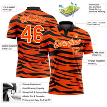 Load image into Gallery viewer, Custom Orange Cream-Black 3D Pattern Design Tiger Print Performance Golf Polo Shirt
