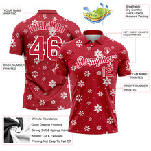 Load image into Gallery viewer, Custom Red White 3D Christmas Snowflakes Performance Golf Polo Shirt
