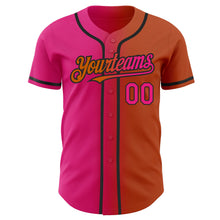 Load image into Gallery viewer, Custom Texas Orange Hot Pink-Black Authentic Gradient Fashion Baseball Jersey
