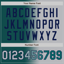 Load image into Gallery viewer, Custom Teal Gray-Navy Authentic Gradient Fashion Baseball Jersey
