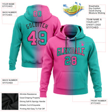 Load image into Gallery viewer, Custom Stitched Aqua Pink-Black Gradient Fashion Sports Pullover Sweatshirt Hoodie
