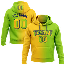 Load image into Gallery viewer, Custom Stitched Neon Green Yellow-Navy Gradient Fashion Sports Pullover Sweatshirt Hoodie
