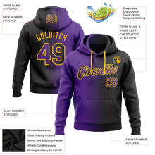 Load image into Gallery viewer, Custom Stitched Black Purple-Gold Gradient Fashion Sports Pullover Sweatshirt Hoodie
