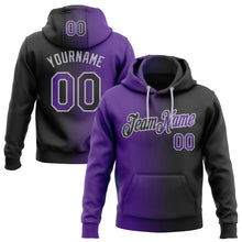 Load image into Gallery viewer, Custom Stitched Black Purple-Gray Gradient Fashion Sports Pullover Sweatshirt Hoodie
