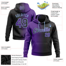 Load image into Gallery viewer, Custom Stitched Black Purple-Light Blue Gradient Fashion Sports Pullover Sweatshirt Hoodie
