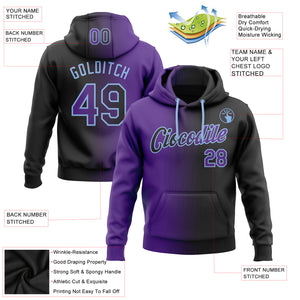 Custom Stitched Black Purple-Light Blue Gradient Fashion Sports Pullover Sweatshirt Hoodie