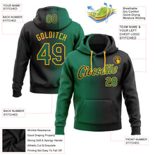 Load image into Gallery viewer, Custom Stitched Black Kelly Green-Gold Gradient Fashion Sports Pullover Sweatshirt Hoodie
