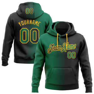 Custom Stitched Black Kelly Green-Gold Gradient Fashion Sports Pullover Sweatshirt Hoodie