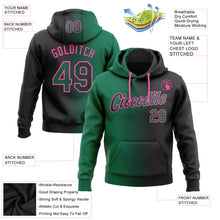 Load image into Gallery viewer, Custom Stitched Black Kelly Green-Pink Gradient Fashion Sports Pullover Sweatshirt Hoodie
