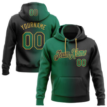 Load image into Gallery viewer, Custom Stitched Black Kelly Green-Old Gold Gradient Fashion Sports Pullover Sweatshirt Hoodie
