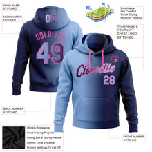 Load image into Gallery viewer, Custom Stitched Navy Light Blue-Pink Gradient Fashion Sports Pullover Sweatshirt Hoodie
