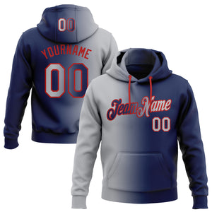 Custom Stitched Navy Gray-Red Gradient Fashion Sports Pullover Sweatshirt Hoodie