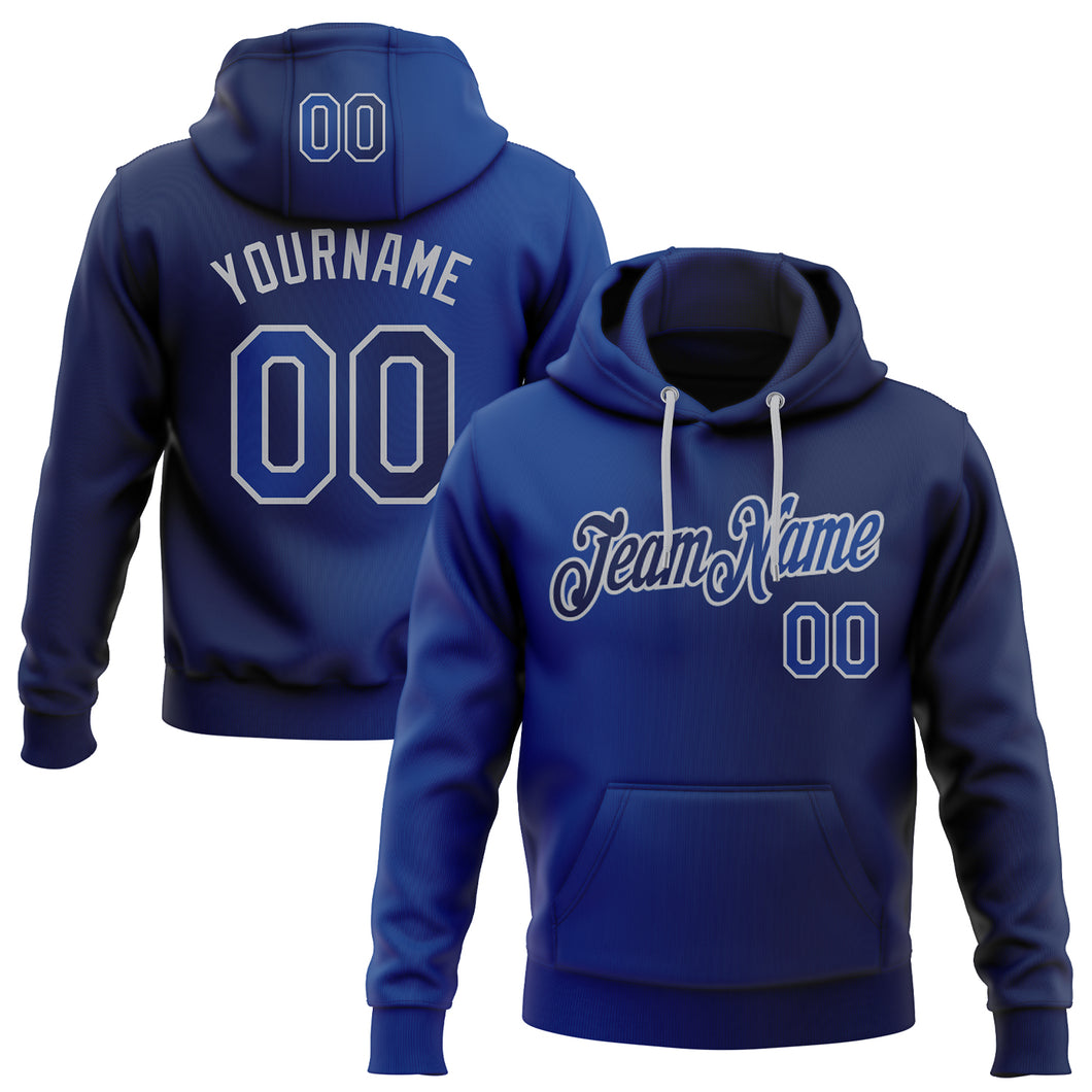 Custom Stitched Navy Royal-Gray Gradient Fashion Sports Pullover Sweatshirt Hoodie