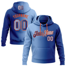Load image into Gallery viewer, Custom Stitched Royal Light Blue-Orange Gradient Fashion Sports Pullover Sweatshirt Hoodie
