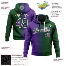 Load image into Gallery viewer, Custom Stitched Green Purple-Cream Gradient Fashion Sports Pullover Sweatshirt Hoodie
